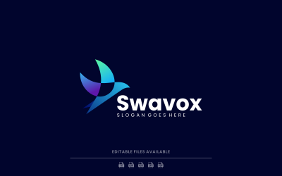 Gradient Modern Swallow Logo Design