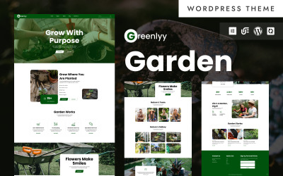 Greenlyy - WordPress Elementor-tema för trädgårds- och landskapsarkitekttjänster