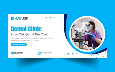 Modèle de bannière de couverture pour les réseaux sociaux de soins dentaires Ver-1