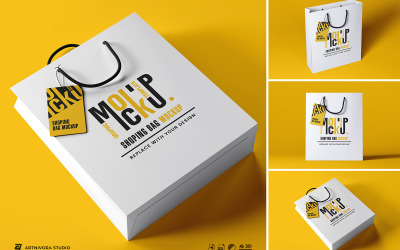 Ontwerp van een boodschappentas-mockupset