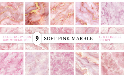Rose Marble Digital Paper | Soft Pink Marble Texture Background | Blush Marble Texture