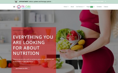 Tema Joomla5 de Nutrición y Salud para la Clínica JL Fit-Colic