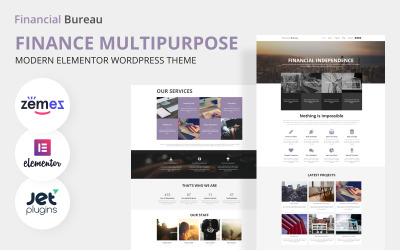 Financieel bureau - Financiën Multifunctioneel modern WordPress Elementor-thema