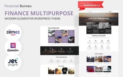 Financieel bureau - Financiën Multifunctioneel modern WordPress Elementor-thema