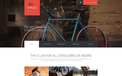 Kerékpárosklub weboldalának sablonja