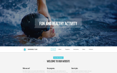 Modello di sito Web della squadra di nuoto