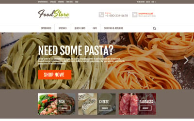 Modello ZenCart di generi alimentari online