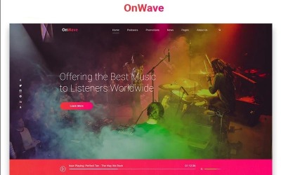 OnWave - Parlak Çevrimiçi Radyostasyon Çok Sayfalı HTML Web Sitesi Şablonu