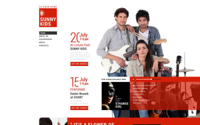 Plantilla de sitio web receptivo para bandas de música