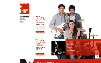 Responsiv webbplatsmall för musikband