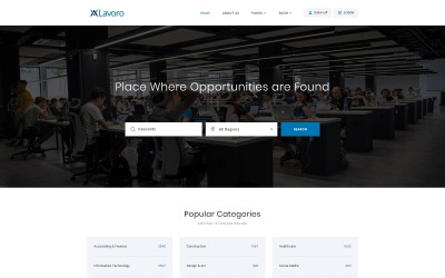 Responsive Lavoro - Jobs Portal Multipage HTML5 Web Sitesi #53408