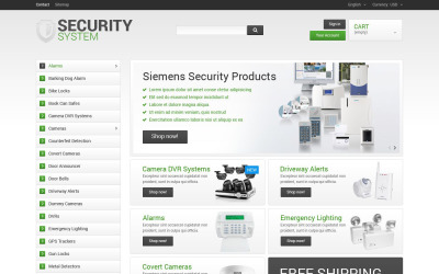 Tema PrestaShop del sistema di sicurezza