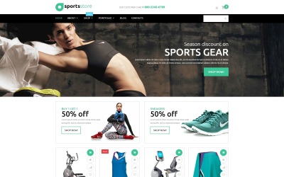 Тема WooCommerce для магазина фитнеса №53495
