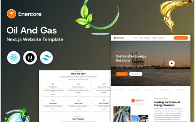 Enercore – 石油和天然气 Next.js 登陆页面模板