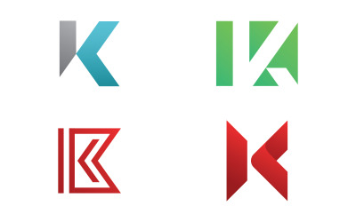 K harfi logo vektör şablonu, Yaratıcı K harfi ilk logo tasarımı V13.
