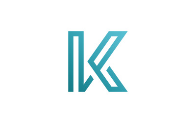 K harfi logo vektör şablonu, Yaratıcı K harfi ilk logo tasarımı V8.