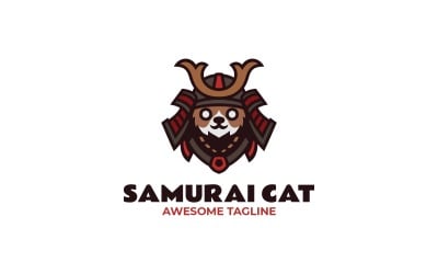 Mascot Samurai Cat Logo Design