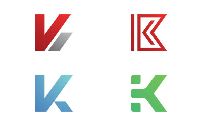 Modello vettoriale del logo con la lettera K, design creativo del logo iniziale con la lettera K V14.