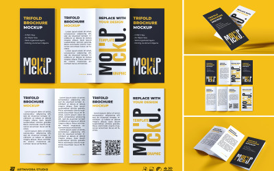 Trifold Brochure Mockup Sets