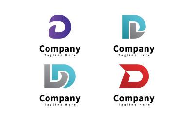 Letter D logo icon design template, V15