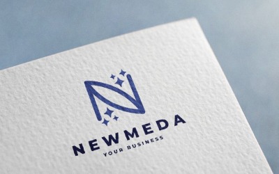 Логотип Newmeda Letter N Sparkle
