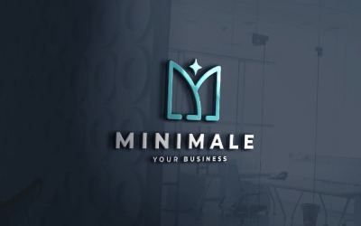 Минималистичный логотип буквы M со звездой