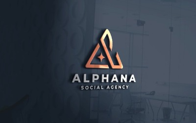 Шаблон логотипа Alphana Abstract A