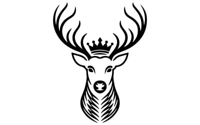 A logo of a noble deer with large