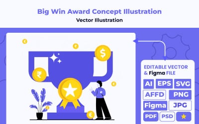 Big Win Award Concept Illustration