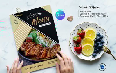 Customizable Restaurant Menu Flyer Template