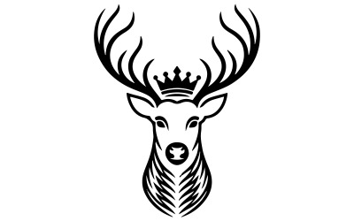 En logotyp för en ädel hjort med stora