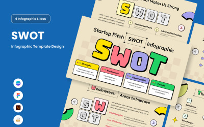 Futurisztikus SWOT-elrendezés üzleti fedélzetekhez