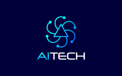 Open Ai Technology-logoontwerp, logo voor kunstmatige intelligentie, ai-logo, hexagon-technologie