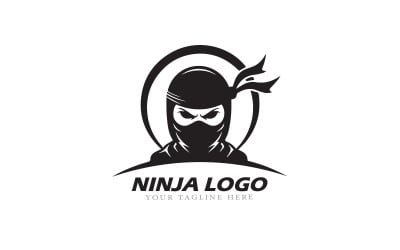 Modern Ninja Logo Template – Bold and Dynamic Mascot Design for Tech, Gaming, and Security Brands