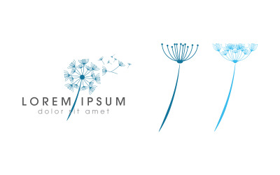 Dandelion Flower vector icon design template v2.1