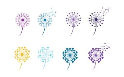 Dandelion Flower vector icon design template v2.2