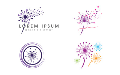 Dandelion Flower vector icon design template v2.5