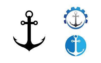 Anchor illustration icon Logo design template v1.6