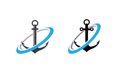 Anchor illustration icon Logo design template v1.7