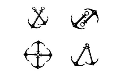 Anchor illustration icon Logo design template v1.8