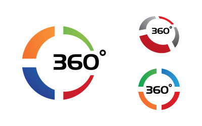 369 graden weergave vectorillustratie logo sjabloon v1.1