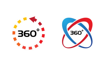 370 graden weergave vectorillustratie logo sjabloon v1.1