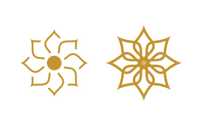 Lotus Flower vector icon design template illustration v3.10