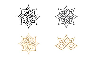 Lotus Flower vector icon design template illustration v3.11
