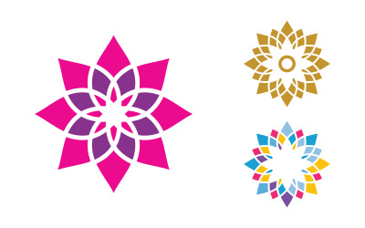 Lotus Flower vector icon design template illustration v3.12
