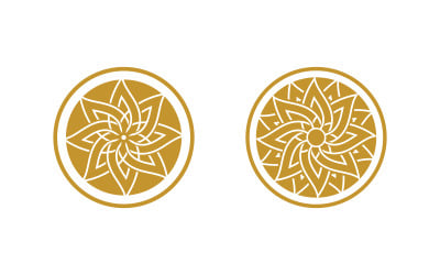 Lotus Flower vector icon design template illustration v3.17