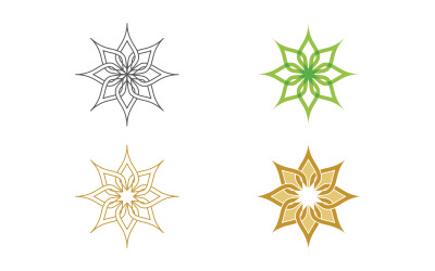 Lotus Flower vector icon design template illustration v3.19