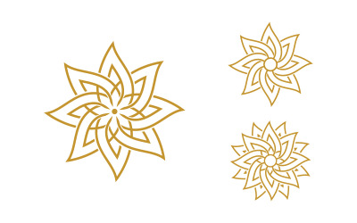 Lotus Flower vector icon design template illustration v3.6