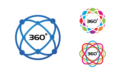 Modèle de logo d&amp;#39;illustration vectorielle avec vue à 360 degrés v1.1
