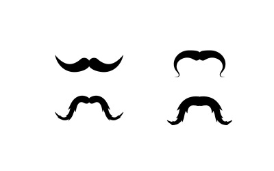 Modelo de design de ilustração de ícone de bigode v1.1